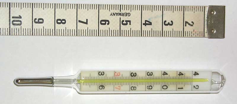 Termòmetre de constricció amb doble cubeta de mercuri
